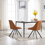 Dining Chair,Thickened fabric chairs with metal legs Set of 2,Brown W1249P243513