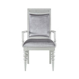 Grey and Platinum Upholstered Arm Chairs B062P182703