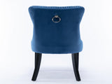 Modern, High-end Tufted Solid Wood Contemporary Velvet Upholstered Dining Chair with Wood Legs 93951433