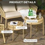 ZNTS Brown PE Wicker Patio End Table Set 73215608