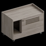 Gray Cat Litter Box Enclosure,Hidden Litter Box Furniture with top side fence,Wooden Pet House Side W3166P266403