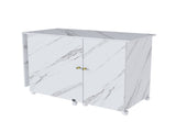 57.5" Foldable Sewing Machine Table with Locking Casters, Multi-Storage Craft Station with Shelves, 62895013
