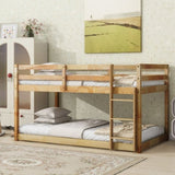 ZNTS Solid Wooden , Solid Rubber Wooden Twin over Twin Loft Bed with Ladder ,Upper and Bottom Bed W504P191652