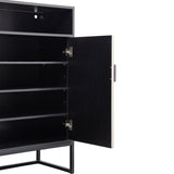5-Tier Shoe Storage Cabinet, Wooden Shoe Cabinet with Doors Modern Shoe Organizer with Open Shelves W1321P151573