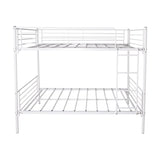 Twin-Over-Twin Bunk Bed with Metal Frame and Ladder, Space-Saving Design,White W84034153