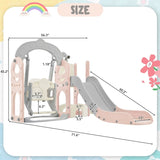 ZNTS Toddler Slide and Swing Set 5 in 1, Kids Playground Climber Slide Playset with Telescope, PP321359AAH