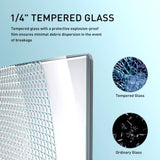 56" - 60" Tempered Glass Single Sliding W1920P223223