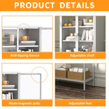 59"H Heavy Duty Metal Storage Cabinet, Display Storage Cabinet with Glass Doors and 2 Adjustable W2735P186331