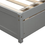 Twin Platform Storage Bed Wood Bed Frame with Two Drawers and Headboard, Gray WF194279AAE
