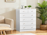 25.98"*15.75"*43.7" 5-Tier 6-Drawer Cabinet Drawer Dresser with Gold Handles White 88303918