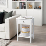 Two-layer Bedside Cabinet Coffee Table with Drawer White 28295654