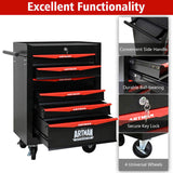 Rolling Metal Tool Chest with 6 Drawers, 20" 6-Drawer Tool Chest Cabinet with Ball Bearing Drawer W1102P245233