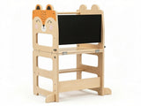 3-in-1 Convertible Toddler Learning Tower Step Stool with Chalkboard, Poplar Wood Flip Design 78341133