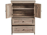 Grey Washed Finish, Melamine-Faced MDF, 23.62*11.81*43.31in, 2-Drawer 2-Door Bathroom Tall Cabinet 22439631