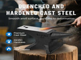 Single Horn Anvil, 110Lbs/50kg Cast Steel Anvil, High Hardness Rugged Round Horn Anvil Blacksmith, W2885P288515