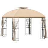 ZNTS 10' x 10' Patio Gazebo with Corner Shelves, Double Roof Outdoor Gazebo Canopy Shelter with Removable W2225142540