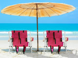 2 Pack 4-Position Adjustable Folding Beach Chairs, Heavy Duty Steel Frame 84208198