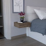 Milano Floating Nightstand , End Table, Side Table Wall-Mounted with Drawer- Dark Brown -Bedroom B070137821