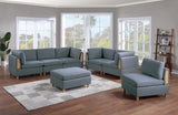 Living Room Furniture Ottoman Steel Color Dorris Fabric 1pc Cushion ottomans Wooden Legs Deco B01147403