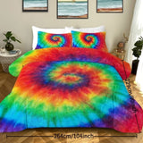 Tie Dye Comforter Set Queen Size Rainbow Bedding Girls 3 Piece Boho Colorful Fluffy Quilt Set 70714231