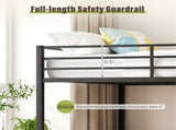 Black Metal Bunk Bed with Guardrail, 12" Ground Clearance 79.5LBS Net Weight Easy Assembly 29986800