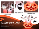 6ft Halloween Inflatable Ghost & Pumpkin Decoration - Colorful Rotating Flame Light, 190T Waterproof 31184295