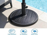 16 In Round Resin Umbrella Base in Black For Use With Patio Table 19742642