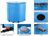 100 Gallon Folding Rain Barrel Water Collector Blue 54997231