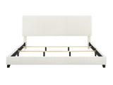 Queen Size White Boucle Upholstered Platform Bed B108P160258