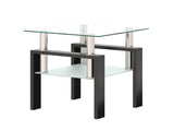 1-Piece Modern Tempered Glass Tea Table Coffee Table End Table, Square Table for Living Room, 51857456