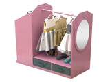 Kids Costume Organizer Costume RackKids ArmoireOpen Hanging Armoire Closet with Mirror-PINK 17806571