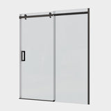 Glass shower door, sliding door, with 5/16" tempered glass and Matted Black finish 6074 W2122P167013