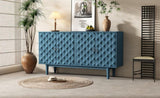 TREXM Modern 4-door Sideboard with Convex Pattern Doors and 2 Silver Handle for Living Dining GL-N715P183105M