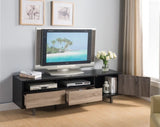TV Stand TV Cabinet Media Stand Media Cabinet Black Distressed Grey Dark Taupe Two drawers One door B107P269946