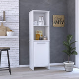 Eiffel Kitchen Pantry, Two External Shelves, Single Door Cabinet, Two Interior Shelves White -White B20091907