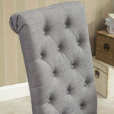 Habit Solid Wood Tufted Parsons Dining Chair, Set of 2, Grey T2574P164543