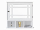 Single Door Three Compartment Storage Bathroom Cabinet White 06324374