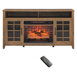 ZNTS 55 inch TV Media Stand with Electric Fireplace KD Inserts Heater,Reclaimed Barnwood Color W1769132634