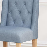 Vienna Contemporary Fabric Tufted Wingback 27 Inch Counter Stools, Set of 2, Light Blue and Natural 64853.00LBLU