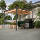 ZNTS 10' x 10' Aluminum Patio Pergola with Retractable Pergola Canopy, Backyard Shade Shelter for Porch, W2505P155204