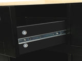 Kitchen Cart with Rubber wood Drop-Leaf Countertop ,Cabinet door internal storage racks,Kitchen 10459641