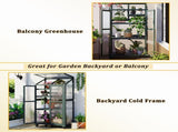 TOPMAX 62inch Height Wood Large Greenhouse Balcony Portable Cold Frame with Wheels and Adjustable N717P221494F