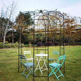 ZNTS Metal Garden Arch Iron Garden Arbors Gazebo Dia81.3'' x 114.2'' High Birdcage Shape Pergola Pavilion 13516553