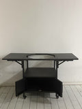 Outdoor Grill Table for Big Green Egg Style BBQ, Metal Grill Cart 2 Folding Panels, Compatible W3190P305785