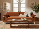 Pasadena 75.5" Modern Farmhouse Sofa, Burnt Orange Performance Velvet B2719P479036