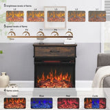 25 inch Stand Side Table with 3-Sided glass Electric Fireplace W1769134114