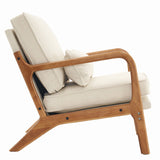 Oak Armrest Oak Upholstered Single Lounge Chair Indoor Lounge Chair Off-White 27168423