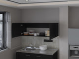 FM FURNITURE Nakya Kitchen Wall Cabinet with 2 Doors, Black B128P293888