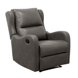 Faux Leather Upholstery Gray Reclining Chair 1pc Living Room Furniture Comfort Seating B011P207535