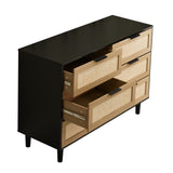 ZNTS 6 drawers Rattan dresser Rattan Drawer, Bedroom,Living Room W75763041